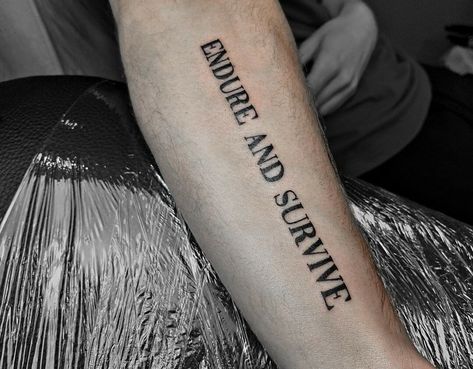 101 Best Endure And Survive Tattoo Ideas That Will Blow Your Mind! Endure And Survive Tattoo, Endurance Tattoo, Survive Tattoo, Endure And Survive, Blow Your Mind, Tatting, Tattoo Ideas, Mindfulness, Tattoos