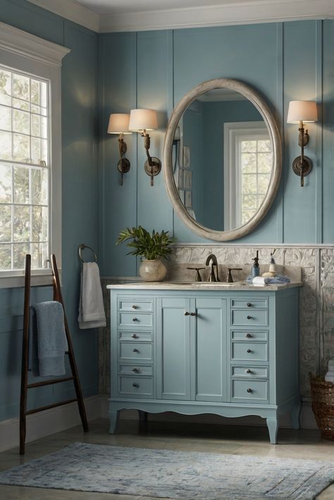 Dive into a classic coastal bathroom look with Yarmouth Blue (HC-150)! Explore how to infuse nautical inspiration into your daily interior designer routine for a refreshing space. #Ad #homedecor #homedesign #bathroom #Painthome interiorarchitecture best Wall Colors for Bathroom Colors
Bright Room Colors
best colors combinations bathroom
bathroom Remodeling
Modern Paint Colors
2024 Bathroom Ideas Teal, Aesthetic Bathrooms, Yarmouth Blue, Paint Colors 2024, Coastal Bathroom Ideas, Bright Room Colors, Coastal Bathroom Design, Best Wall Colors, Modern Paint Colors