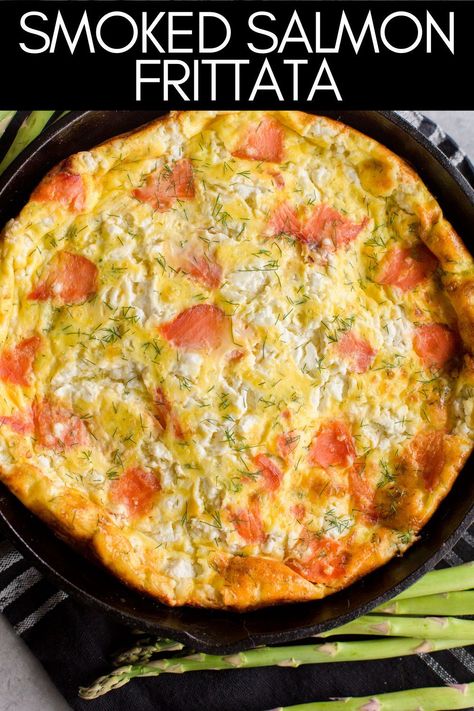 Smoked Salmon Frittata Recipes, Fritata Recipe, Salmon Frittata, Smoked Salmon Frittata, Easy Frittata Recipe, Healthy Frittata, Asparagus Frittata, Smoked Salmon And Eggs, Goat Cheese Frittata