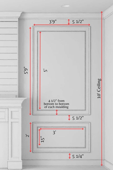 Step By Step Tutorial On How To DIY Picture Frame Moulding - Simply Lovely Living Picture Frame Wall Panelling, Wall Molding Types, Cottage Moulding Ideas, Moulding Boxes On Wall, Picture Frame Molding Large Wall, Picture Frame Molding Two Story Foyer, Bottom Wall Moulding, Entry Moulding Ideas, Home Moulding Ideas