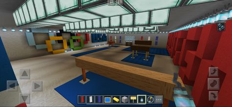 Minecraft Gym Equipment, Minecraft Gym, Minecraft Creative, Gymnastics Gym, Minecraft House Tutorials, Cute Minecraft Houses, Minecraft House, Minecraft Designs, Minecraft Houses