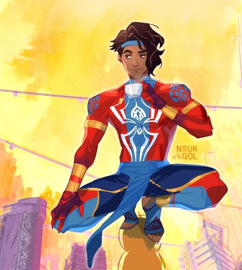 Pavitr Prabhakar Spiderman, Spiderman India, Spider Man India, Webtoon Artist, Spiderman Fanart, Pavitr Prabhakar, Spider Pictures, Spiderman Across The Spiderverse, All Spiderman