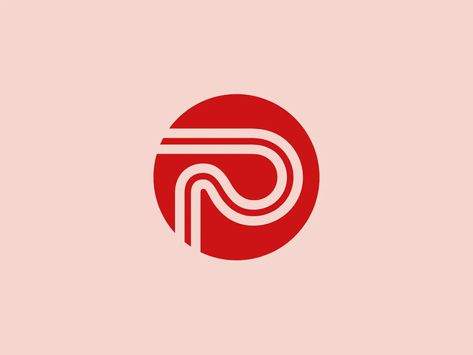 Letter P Logo / Red Logo / Abstract Logo / Delivery Services Logo / New Zealand Post... Pathway Logo Design, Fibonacci Logo Design, Journey Logo Design, Logo With Movement, Friendly Logo Design, Abstract Logo Mark, Solid Red Background, Scp 49, Path Logo