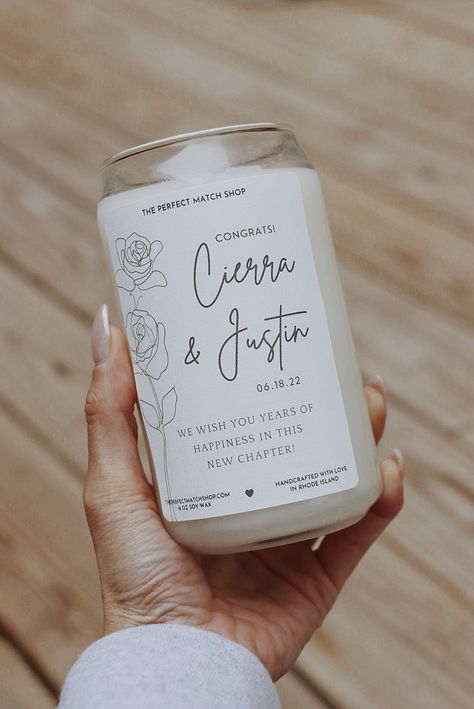 Wedding Candle Label, Congrats On Your Engagement Gift, Engagement Candles, Congrats On Your Wedding, Custom Wedding Candles, Bridal Candles, Coffee Coconut, Letter Candles, Congrats On Your Engagement