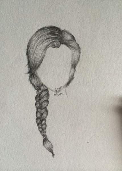 Hair Braid Sketch, Drawing Hair Braid, Anime Braids, Braids Drawing, How To Draw Braids, Side Braid Hairstyles, Makeup Hacks Beauty Secrets, Drawing Hair, Plaits Hairstyles