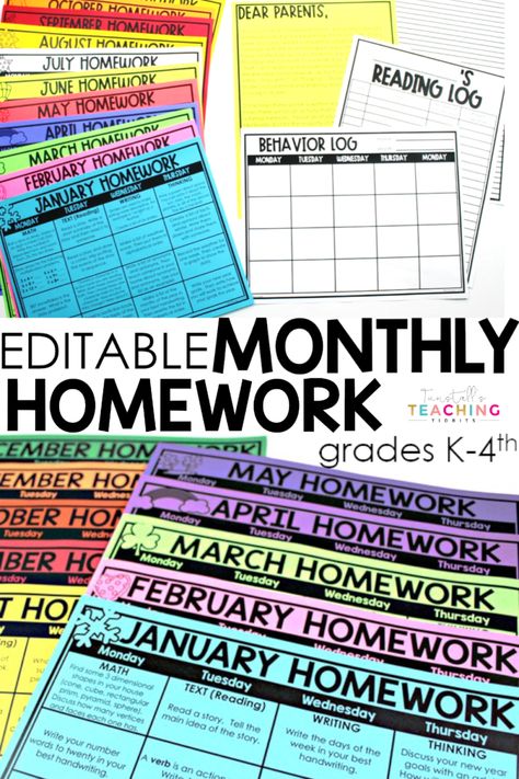 Kindergarten Homework Calendar, 2nd Grade Homework, 1st Grade Homework, Homework Calendar, Homework Ideas, Homework Folder, Zbrush Tutorial, 2nd Grade Classroom, School Calendar