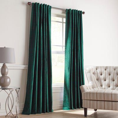 Plain Curtains, French Country Living Room, Living Room Decor Curtains, Green Curtains, Custom Drapes, Country Living Room, Velvet Curtains, Bedroom Green, Room Darkening