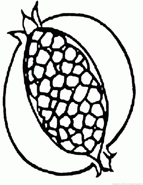 Pomegranate Drawing Simple, Pomegranate Drawing, Outline Pictures, Pomegranate Art, Fruit Coloring Pages, Printable Alphabet Letters, Very Simple Mehndi Designs, Printable Alphabet, Easy Drawings For Kids