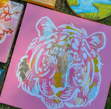 Bama Dorm, Girly Paintings, College Paintings, Dorm Canvas Art, Skull Paintings, Dorm Canvas, Sorority Canvases, Dorm Room Paintings, Preppy Paintings