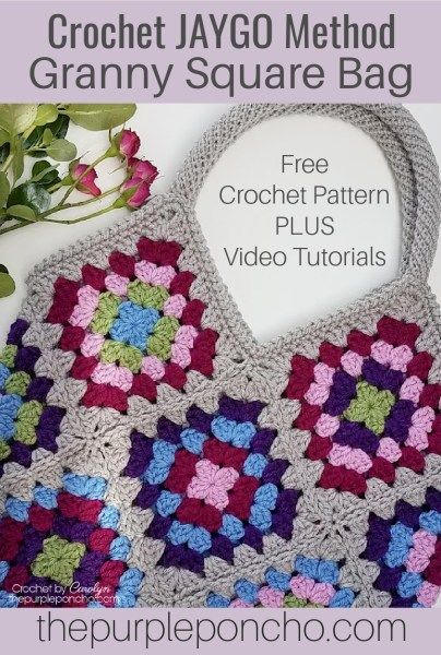 Crochet Cuffs, Crocheted Squares, Knitting Bag Pattern, Crochet Throw Pattern, Printable Menu, Free Crochet Bag, Crocheting Ideas, Crochet Bag Pattern Free, Granny Square Bag