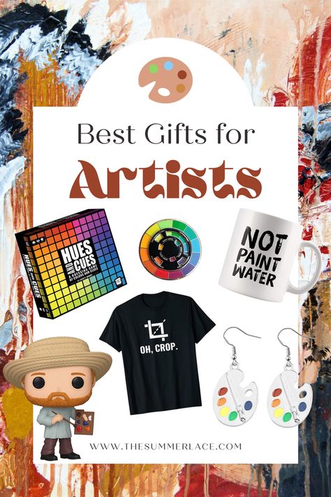 Gift For Artistic Girl, Gift Ideas For Artsy People, Artist Christmas Gift Ideas, Gift For Artist Friend, Gift Ideas For Artistic Friends, Artist Merchandise Ideas, Gifts For Artist, Gift Ideas For Artists, Artsy Gifts