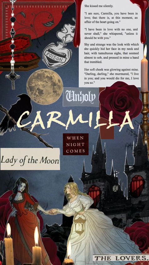 Carmilla Carmine And Zestial, Lesbian Art Reference Base, Carmilla Hazbin Hotel Wallpaper, Carmilla Book Aesthetic, Carmilla Vampire Aesthetic, Carmilla Carmine Wallpaper, Carmilla Vampire Art, Carmilla Castlevania Fanart, Carmilla And Laura Fanart