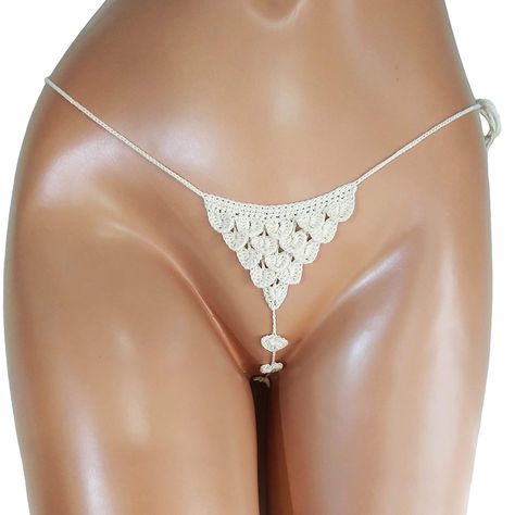 Amazon.com: Micro g string thong Crochet extreme micro bikini bottom : Handmade Products Models 90s Supermodels, Sinful Clothing, Black And White Models, Crochet Lingerie, Amazon Clothes, Seductive Clothes, Clothes Crafts, Handmade Crochet, Natural Color