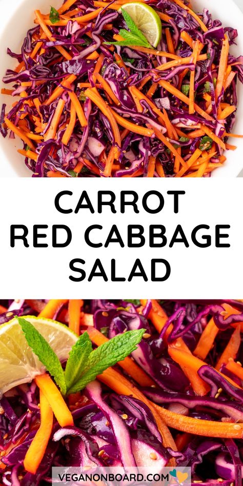 Carrot And Red Cabbage Salad, Colourful Recipes, Cabbage And Carrot Salad, Carrot And Celery Soup, Red Cabbage Slaw Recipes, Roasted Red Cabbage, Cabbage Slaw Recipes, Red Cabbage Recipes, Cabbage Carrot