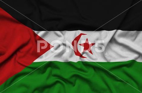 Western Sahara flag is depicted on a sports cloth fabric with many folds. Sp Stock Photos #AD ,#depicted#sports#flag#Western Western Sahara Flag, Sports Flags, Western Sahara, Cloth Fabric, Sports Team, Abstract Design, Sport Outfits, Design Ideas, Royalty