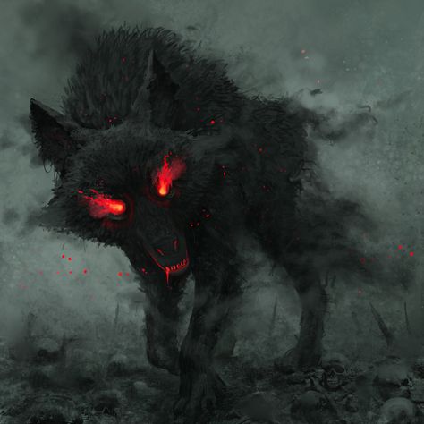 Hellhound Wallpaper, Demon Wolf, Shadow Wolf, Fantasy Wolf, 다크 판타지, Mythical Creatures Art, Black Wolf, Wolf Art, Black Dog