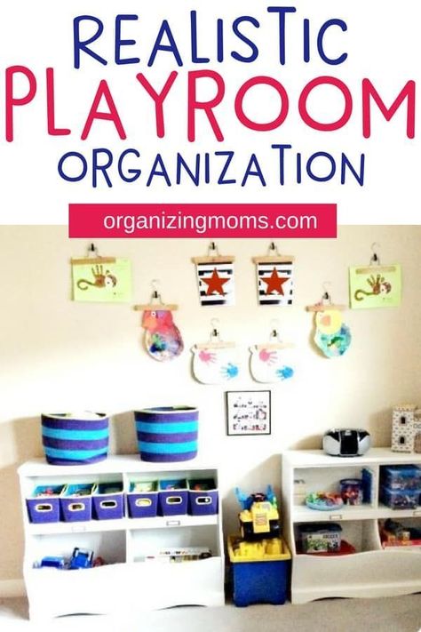 Playroom organization and toy storage ideas that are realistic and easy to implement. Great toy storage and organization ideas for different developmental milestones. #playrooms #playroomorganization #toystorage #organizing #organizationideas #organizingmoms#organizingwithkids Storage Children, Organized Playroom, Kids Playroom Storage, Storage Playroom, Playroom Organization Ideas, Children Storage, Toy Storage Ideas, Toy Room Organization, Storage And Organization Ideas