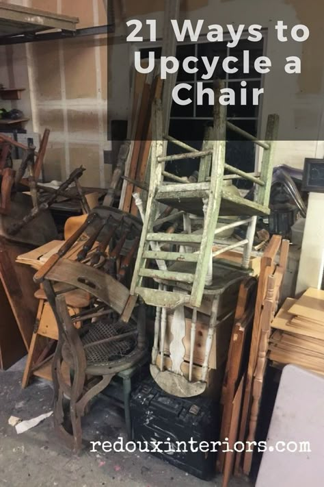 Repurposed Chairs Upcycling, Chair Repurposed Diy Upcycle, Recycle Chairs Ideas, Chair Ideas Creative, Diy Antique Chair Makeover, Upcycling Wooden Chairs, Chair Shelf Ideas, Dining Chair Repurpose, Repurpose Chairs Ideas