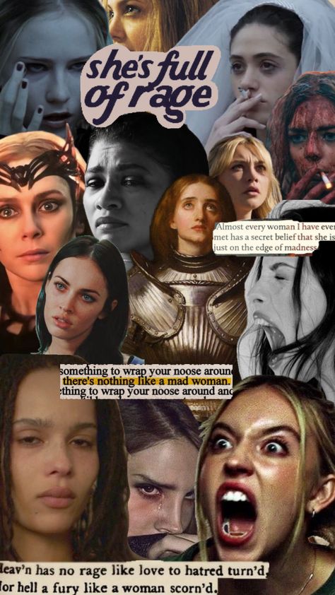 #femme feminine rate Female Rage Collage, Feminine Rage Wallpaper, Female Rage Wallpaper, Feminine Rage Art, Angry Woman Aesthetic, Unhinged Woman Aesthetic, Feminine Rage Aesthetic, Woman Rage, Feminine Aesthetic Wallpaper