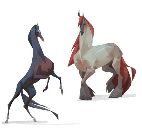 Horse Creature Design, Horse Illustration Design, Horse Concept Art, Elf Maiden, Animals Sketches, Monster School, Horse Illustration, Horse Drawings, Arte Inspo