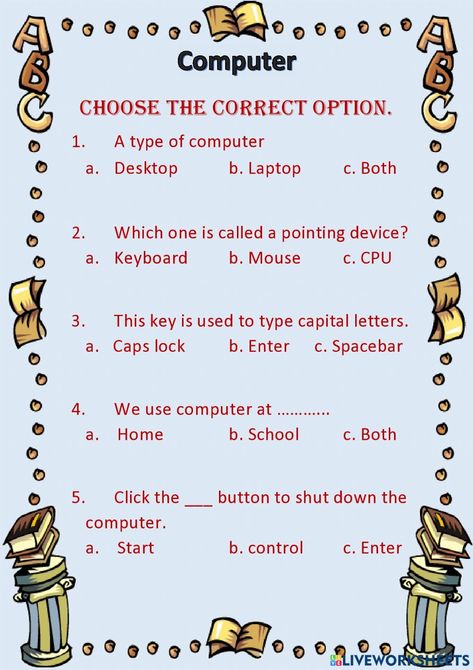 Computer Worksheet, Food Pyramid Kids, 3rd Grade Reading Comprehension Worksheets, Basics Of Computer, Computer Exam, Computer Lab Lessons, Curriculum Template, Worksheet For Class 2, Phonics Reading Passages