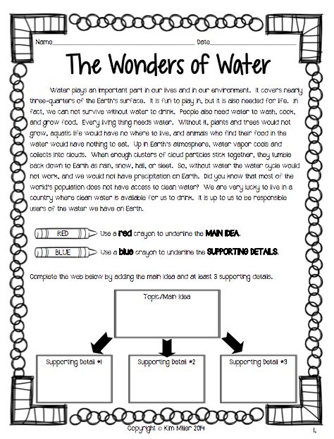 Main Idea Of A Story, Main Idea And Details Worksheet, Main Idea Activities, Reading Main Idea, Main Idea And Supporting Details, Main Idea And Details, Character Web, Teaching Main Idea, Main Idea Worksheet