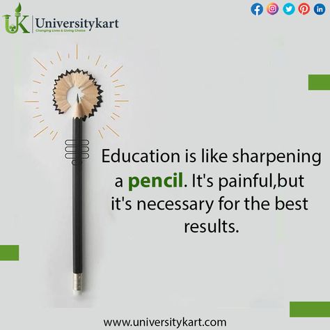 Education is like sharpening a pencil. It's painful,but it's necessary for the best results. Syllabus Design Ideas, Titles For Teachers On Teachers Day, Thoughts For Teachers Day, Education Quotes For Students Motivation, Educational Quotes For Students, Importance Of Education Quotes, Good Education Quotes, Eid Poster, School Thoughts