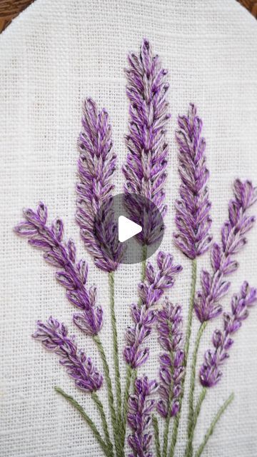 Hand Embroidery Lavender Flowers, Flower Pattern For Embroidery, Embroider Lavender Flowers, How To Embroider Lavender Flowers, Lavender Embroidery Pattern Free, Embroidery Lavender Pattern, Embroidered Lavender Flowers, Wild Flower Embroidery Pattern Free, Lavender Embroidery Design