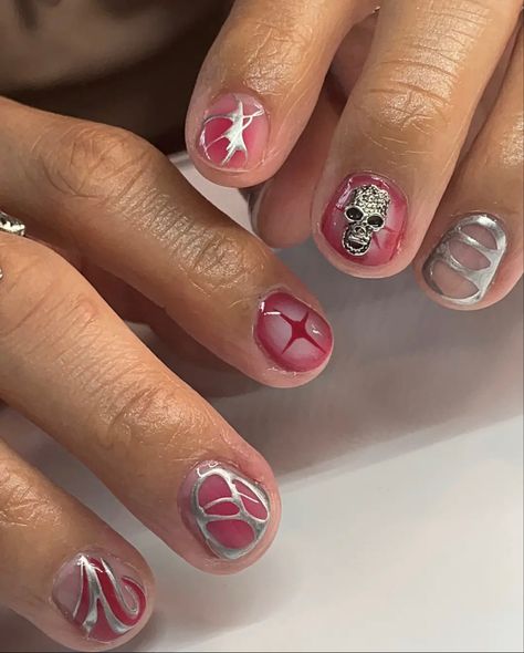 Short Nails Guys, Male Nail Art Aesthetic, Masc Nail Polish, Pink Nails For Men, Cool Male Nail Designs, Men’s Gel Manicure, Short Men’s Nails, Short Nails Chrome Design, Short Nail Designs Guys