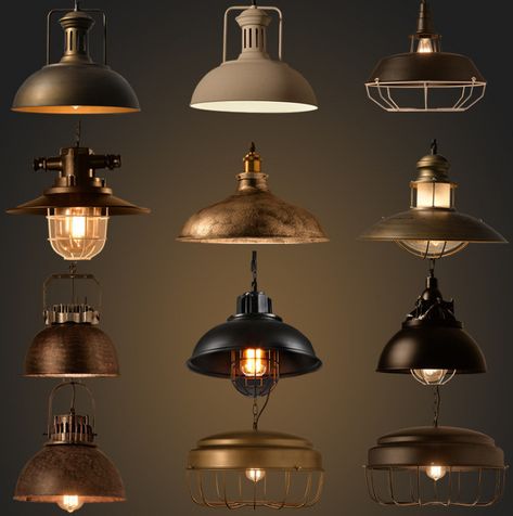 Diy Industrial Lighting, Lamps Hanging, Blitz Design, Farmhouse Style Lighting, Industrial Pendant Lamps, Retro Pendant Lights, Copper Lamp, Vintage Industrial Lighting, Rustic Pendant Lighting