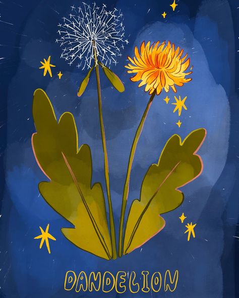 Anyone else just love dandelions? They just brighten everything up! . . . .#art #artist #draw #drawing #digitalart #digitaldrawing #digitalillustration #sketch #dandelion #flower #floralart #floralillustration How To Draw A Dandelion, How To Draw Dandelion, Dandelion Magic, Dandelion Doodle, Dandelion Sketch, Dandelion Illustration, Dandelion Fairy, Watercolor Dandelion, Illustrator Ideas