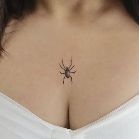 nice 22 Spider Tattoo Design Spider Tattoo For Women Chest, Spider Chest Tattoo Female, Cute Spider Tattoo For Women, Spider Tattoo Chest, Spider Chest Tattoo, Spider Tattoo For Women, Small Spider Tattoo, Spider Tattoo Design, 3d Spider Tattoo