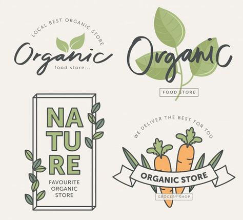 Бесплатный клипарт на тему органической продукции Organic Food Labels, Organic Food Logo, Organic Store, Benefits Of Organic Food, Organic Logo Design, Organic Food Store, Organic Groceries, 카페 인테리어 디자인, Organic Logo