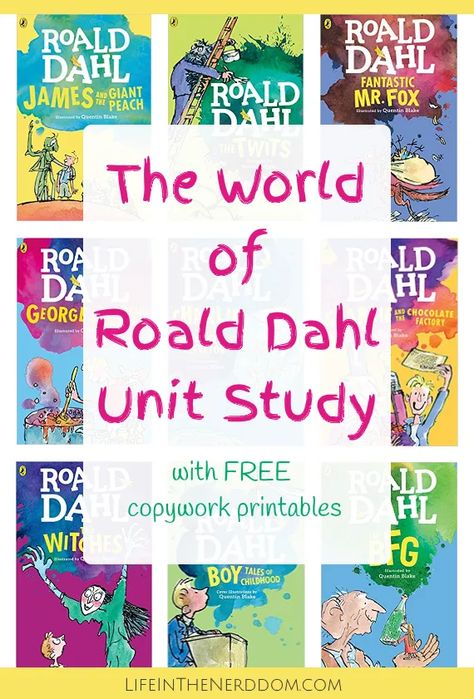 The World of Roald Dahl Unit Study Roald Dahl Activities, Literature Unit Studies, Roald Dahl Day, Roald Dahl Books, Unit Studies Homeschool, Homeschool Projects, Author Studies, Studying Life, Homeschool Life