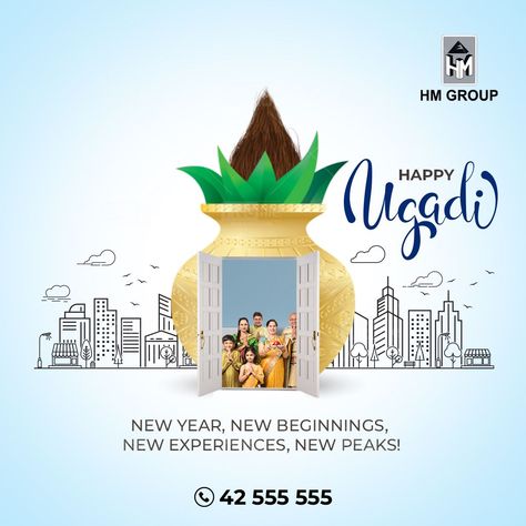 May this Ugadi bring in new beginnings and renewed energy to construct a better tomorrow. Happy Ugadi to you and your loved ones! We are grateful to build and deliver on your dreams. Find Residential, commercial, office spaces perfect for your family and business at HM Constructions. #HMGroup #realestateOffices #nammabengaluru #luxuryhomesales #apartments #highriseapartment #sarjapurroad #mgroad #HMConstructions #kanakapuraroad #IndianRealEstate #whitefieldbangalore #househunting # Commercial Real Estate Ads, Construction Ads, Digital Marketing Humor, Marketing Humor, Happy Ugadi, Ads Creative Advertising Ideas, Advertising Ideas, Real Estate Ads, Travel Poster Design