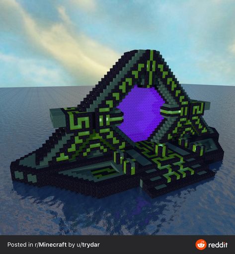 Giant Nether Portal Design, Minecraft Giant Builds, Minecraft End Portal Design, Cool Nether Portal Designs, Minecraft Base Design, Minecraft Portal Design, Minecraft Wizard, Nether Portal Design, Mc Houses