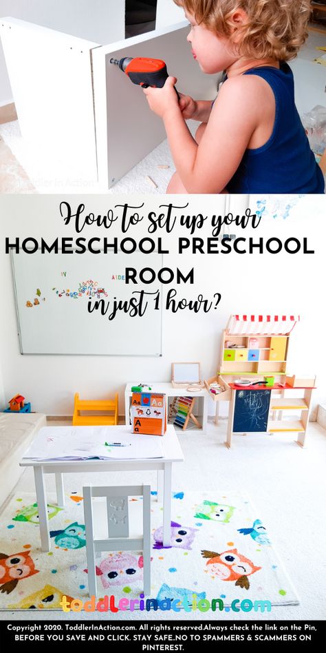 Toddler Homeschool Room, Preschool Playroom Ideas, Homeschool Preschool Room, Small Space Homeschool Organization, Toddler Playroom Organization, Preschool Homeschool Room, Space Homeschool, Preschool Playroom, Organization Homeschool