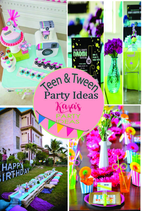 Hundreds of Teen/Tween Party Ideas at Kara's Party Ideas! See them all here! Preteen Birthday, 12th Birthday Party Ideas, Emoji Birthday Party, Sleepover Birthday Parties, Girls Birthday Party Themes, Girl Bday Party, Emoji Birthday, 13th Birthday Parties