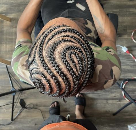 Ladeey Hairstyles, Unique Braids For Men, Swirl Cornrows Men, Simple Men’s Braids, Braids Ideas For Men, Cornrow Braid Designs For Men, Cornrow Hairstyles For Men Design, Design Cornrows Braids, Mens Braids Hairstyles Cornrows Design