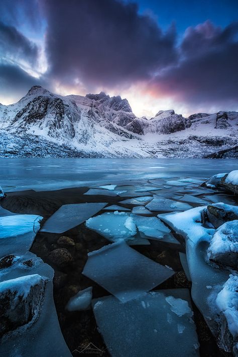 Nicholas Roemmelt on Behance Arctic Landscape, Water Aesthetic, Frozen Lake, Unique Photography, Idea Board, Lofoten, Winter Photography, Winter Landscape, Beautiful Photography