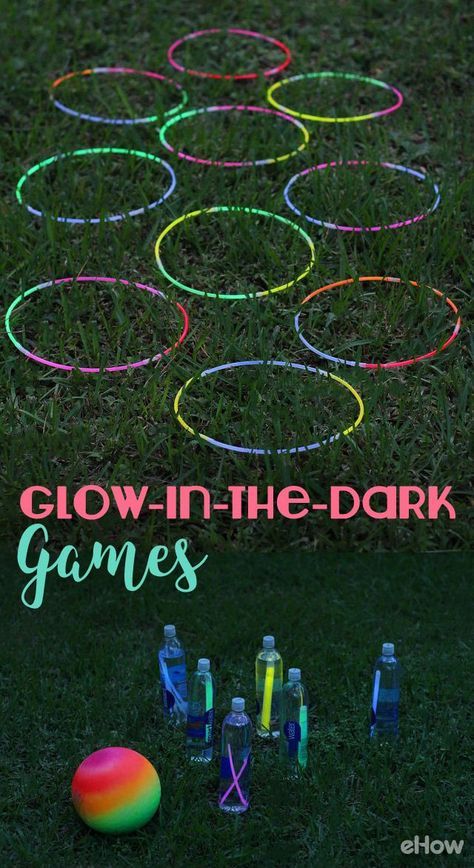 Glow In The Dark Games, Yard Games For Kids, Bolo Neon, Outside Games, Games Outdoor, Diy Glow, Games Family, Outdoor Games For Kids, Games Diy