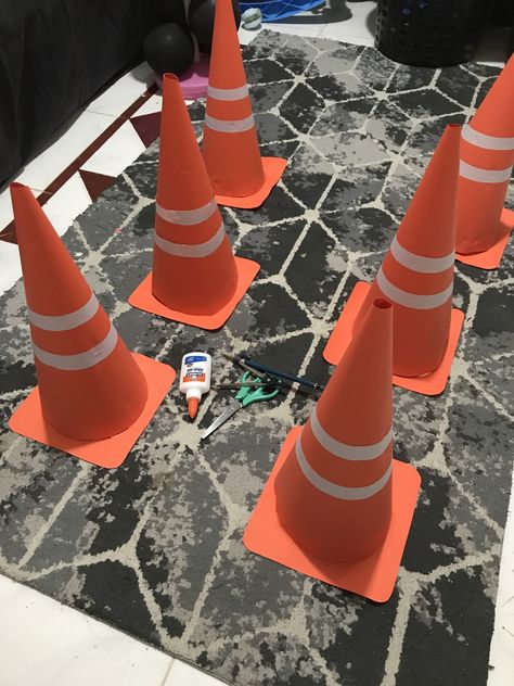 Diy Traffic Cones, Construction Zone Birthday Party, Two Fast Two Furious, Hot Wheels Themed Birthday Party, Construction Baby Shower, Truck Theme Birthday, Vacation Bible School Themes, Construction Theme Birthday Party, Festa Hot Wheels