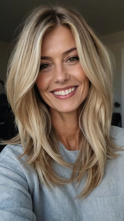 Dive Into the World of Long Mom Haircuts: 15 Stylish Ideas to Try Today - Inspire Inlet Long Bob Haircuts For Thick Hair Layered Lob, Women’s Long Hair Bob, Women Haircut With Layers, Hair For Women In Their Late 30s, Long Bob Hairstyles For Straight Hair, Medium Length Blonde Haircut With Layers, Side Bangs Lob Haircut, Long Bob Haircuts For Wavy Hair, Long Bangs With Side Part