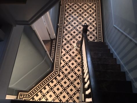 Victorian Tiles Hallway, Tiles Hallway, Victorian Flooring, London Mosaic, Victorian Entry, Hallways Ideas, Reno Bathroom, Hallway Tiles, Victorian Hallway