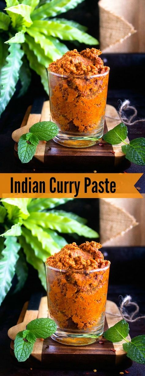 Easy Indian Curry Paste - NISH KITCHEN Curry Paste Recipe Indian, Homemade Curry Paste, Indian Curry Paste Recipe, Easy Indian Curry, Curry Paste Recipe, Kitchen Indian, Homemade Curry, Best Curry, Spice Blends Recipes