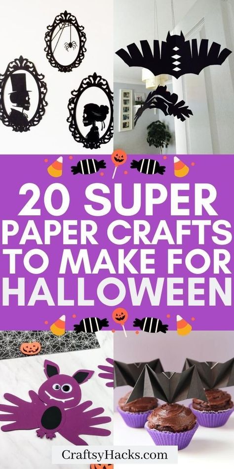 Easy Diy Paper Halloween Decorations, Diy Construction Paper Halloween Decor, Spooky Cute Halloween Decor, Black Paper Halloween Crafts, Spooky Paper Craft, Diy Halloween Decorations With Construction Paper, Halloween Decorations Construction Paper, Paper Halloween Decorations Diy, Easy Halloween Paper Crafts