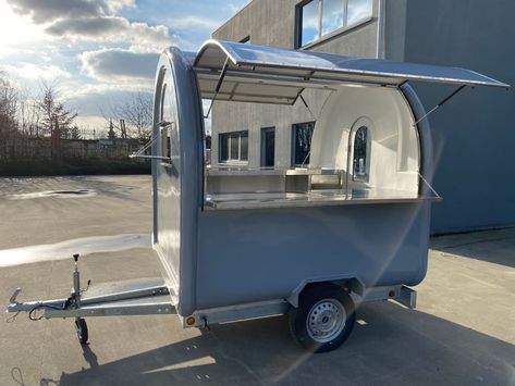 Mini Food Truck trailers from $4970 exw. - Karpatia Trucks Small Food Trailer, Mini Food Truck, Foodtrucks Ideas, Ice Cream Car, Coffee Trailer, Mobile Food Cart, Food Truck For Sale, Mobile Food Trucks, Hot Dog Cart