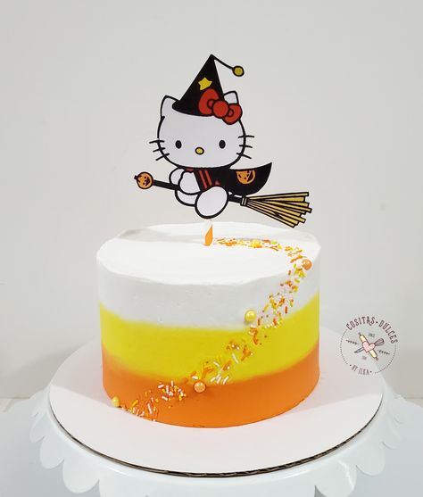 Hello Kitty Halloween Birthday Cake, Halloween Hello Kitty Cake, Halloween Birthday Cake, Halloween Birthday Cakes, Desserts Ideas, Hello Kitty Cake, Hello Kitty Halloween, Cat Cake, Birthday Halloween Party