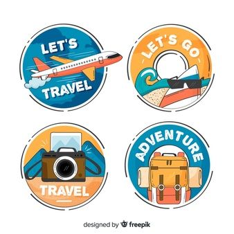 Travel Vector, Luggage Stickers, Travel Stickers, Travel Illustration, Badge Design, Travel Design, Travel Themes, Aesthetic Stickers, Peta