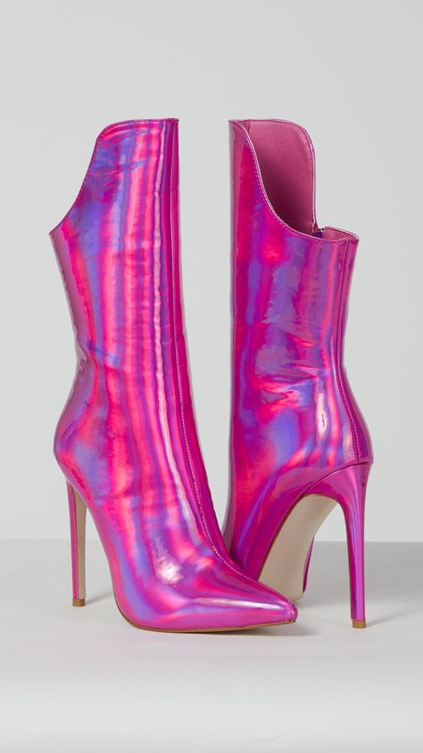 Holographic Heels, Pink Halo, Heels Classy, Pink Heels, Pink Shoes, Fashion Help, Stiletto Heel, Neon Pink, Sale Items